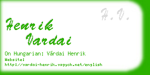 henrik vardai business card